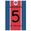 Superfutbal Maketa dresu PSG, modrá / bordová Rozmer: A3, Meno a číslo: Marquinhos 5