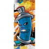 Dverová fototapeta - DV0329 - Street Style - Graffiti - modrá 91cm x 211cm - Samolepiaca fólia