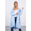 Dámsky kardigán s kapucňou oversize MI0044 nebesky modrý Univerzálna Nebesky modrá