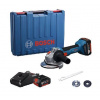 Bosch Náradie - 18V AKU uhlová brúska 125 mm, 2x aku 4,0 Ah GBA, nabíjačka 06019N9020