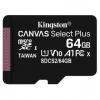 Pamäťová karta Kingston Canvas Select Plus MicroSDXC 64GB UHS-I U1 (100R/10W) (SDCS2/64GBSP)