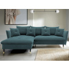 Rohová sedacia súprava Glam, petrolejová látka, ľavý roh