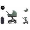 Cybex Platinum CYBEX Priam Travel Set + Cloud T Plus i-Size + Platinum Winter Footmuff leaf green 2025 matt black