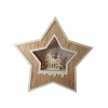 Vianočné LED drevená hviezda, SOB a LES