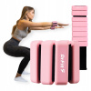 DrFit silikónové závažia na členky/zápästia s reguláciou, 2x 0,45kg, ružové