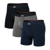 Pánska súprava boxeriek Saxx Vibe Xtra Boxer Brief Fly 3Pk Black/Dk Grey Hthr/Navy M