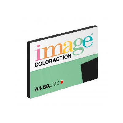 Farebný papier Image Coloraction, A4, 80g, čierny, 100 hárkov