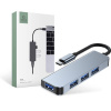 TECH Protect TECH-PROTECT hliníkový 4 portový HUB V1, USB-C, sivý