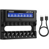 XTAR L8 PRO - nabíjačka na 8 batérií AA/AAA (Li-ion + Ni-MH) s LCD displejom, USB C