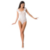 Passion BS064 biely vzorovaný bodystocking