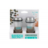 Sada solnička + korenička s kovovým viečkom sklenená 2-dielna sada 100 ml BS41226
