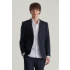 SAKO GANT SLIM HERRINGBONE SUIT BLAZER NAVY