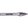 EXTOL INDUSTRIAL fréza karbidová, ostrý oblouk, pr.10x20mm/stopka 6mm,sek střední (double-cut)
