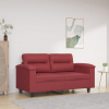 vidaXL 2-miestna pohovka vínovočervená 120 cm umelá koža - Červená - 82384-222536