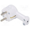 Konektor napájecí AC vidlice zástrčka 2P+PE 250VAC 16A bilá