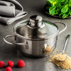 FISSLER Snack Set 1,0 l - nerezový hrniec so skleneným vekom