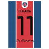Superfutbal Maketa dresu PSG, modrá / bordová Rozmer: A3, Meno a číslo: Di Maria 11