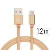 Swissten 71521204 textilný s USB-C konektorom a podporou rýchlonabíjania, zlatý
