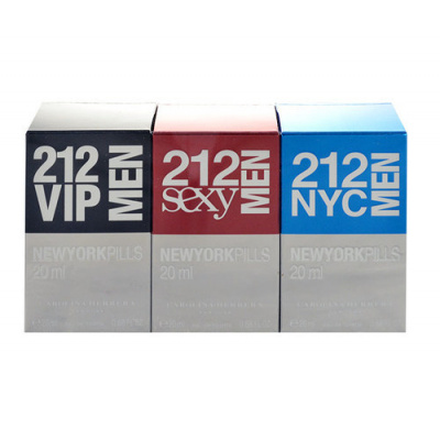 Carolina Herrera, 20ml Edt 212 + 20ml Edt 212 Vip + 20ml Edt 212 Sexy pre mužov