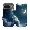 Flipové pouzdro Mobiwear - Google Pixel 9 - V145P Noční obloha s měsícem (Knížkové flip pouzdro, obal, kryt na mobil Google Pixel 9 - V145P Noční obloha s měsícem, materiál Umělá kůže + TPU - ochrana