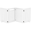 PAWHUT Štvordielna drevená zábrana pre psov 60-240 x 81 cm biela
