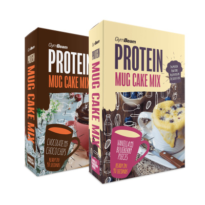 Proteinový Mug Cake Mix 500 g - GymBeam Příchuť: vanilka s kousky borůvek, Balení (g): 500 g