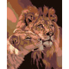 ZUTY Maľovanie podľa čísel - LEV S LEVICOU Rámovanie: vypnuté plátno na rám, Rozmer: 80x100 cm
