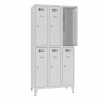 Školský šatník na nohách so šiestimi krátkymi dverami Sms 332 n color_body: RAL 7035, svetlošedá, color_door: RAL 7035, svetlošedá