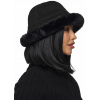 Fashionweek Dámska čiapka kožušinová čiapka klobúk objstranný BUCKET HAT KARR117 Farba: Čierna, Veľkosť: Universal