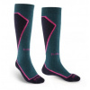 BRIDGEDALE Dámske lyžiarske ponožky SKI MIDWEIGHT MERINO PERFORMANCE OVER CALF petrol/navy - modré Veľkosť: 41-43