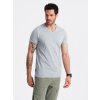Ombre BASIC men's classic cotton tee-shirt with a crew neckline - grey melange šedá 3XL Ombre 5902228965428