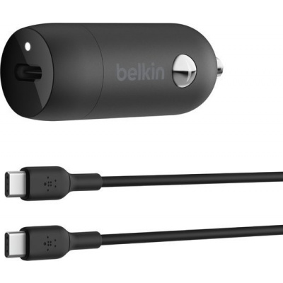 Belkin BOOSTCHARGE™ 30W USB-C Power Delivery PPS nabíječka do auta + 1m USB-C na USB-C kabel, černá CCA004bt1MBK-B6