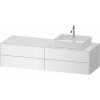 DURAVIT White Tulip závesná skrinka pod umývadlo na dosku (umývadlo vpravo), 4 zásuvky, 1600 x 550 x 408 mm, biela vysoký lesk, WT4867R85850000