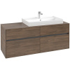 VILLEROY & BOCH Collaro závesná skrinka pod umývadlo na dosku (umývadlo vpravo), 4 zásuvky, 1400 x 500 x 548 mm, Arizona Oak, C09000VH