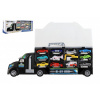 Auto kamión prepravník + dopravné prostriedky plast 50cm na voľný chod v krabici 51x18x10cm