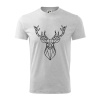 Geometria - Veľký jeleň - Tričko detské bavlnené - 122 cm/6 rokov ( Svetlosivý melír )