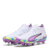 Puma Ultra 5 Match+ Academy Womens Firm Ground Football Boots White/Multi 4 (37)