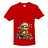 Tričko s potlačou Malý Grinch sedí na dárcích dětské Červená 158 cm/12 let