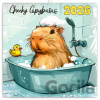 NOTIQUE Nástenný poznámkový kalendár Cheeky Capybaras (Roztopašné kapybary) 2026 - Notique