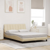 Rám postele bez matrace krémový 140 x 190 cm textil Krémová 3310459