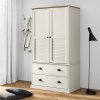 Šatník VIGO biely 90x55x176 cm masívna borovica-ForU-353164