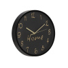 Hodiny závesné čierne so zlatými číslicami 30,5 x 30,5 x 4,3 cm čierna