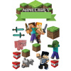 CUKROVÁ TLAČ jedlý obrázok na tortu Cukrová hmota MINECRAFT HRA + TEXT #1
