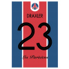 Superfutbal Maketa dresu PSG, modrá / bordová Rozmer: A4, Meno a číslo: Draxler 23