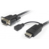 PremiumCord kabelový převodník HDMI na VGA s napájecím micro USB konektorem - černý khcon-20