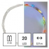 Vianočné osvetlenie EMOS 20 LED nano reťaz, 1,9 m, 2x AA, vnútorné, multicolor, časovač (D3AM04)