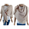 Šatka - Grazia Beige, čierna (Dámsky šál šál s reťazcom poncho)