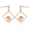 Crystal-ZONE Náušnice bimbací štvorec Rivoli 8mm rose gold