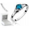 PRSTEŇ TOPAZ LONDON BLUE BRILIANTY BIELE ZLATO