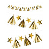 Girlanda - STARS GOLD - zlatá, strapce a hviezdy, 130 x 15 cm